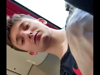 After a day at school, the teen twink returns home, his mind consumed by lust. Unable to resist, he pleasures himself on the bus, culminating in a massive cumshot on the seat.